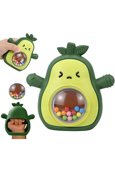 XICEN Baby Rattle Teething Toys, Silicone Avocado Teething Mitten, for Graspi...