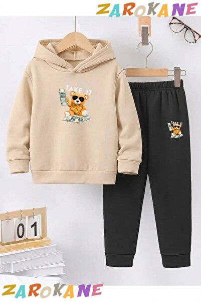 ZAROKANE Take It Ayicik Printed Winter Children's Hooded Cotton Insulated Tra...