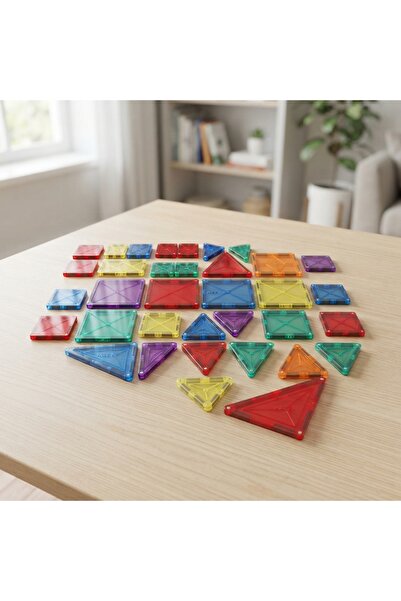 DeaL Set de 36 de piese magnetice colorate pentru construcții — Stimulează cr...