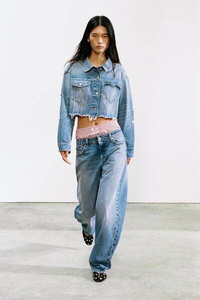 Butik Allbucks Za Ra Trf Crop Heart Denim Jacket Abzra00035
