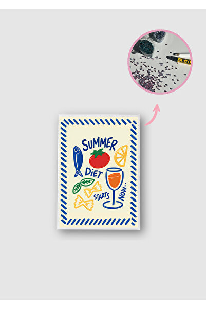 Piece Of Date Summer Diet Starts - Diamond Painting, Elmaslı Goblen, Mozaik T...