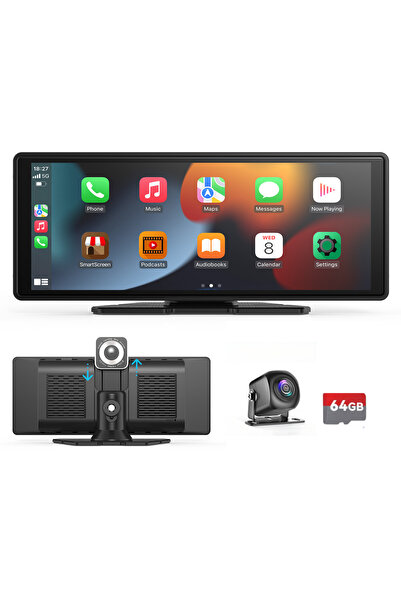 Choice كاميرا مزدوجة 64 جيجابايت بطاقة Carplay المحمولة العالمية لشاشة السيار...