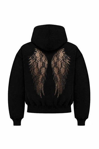 1blood Wing Back Lace Wing Detail Sweatshirt