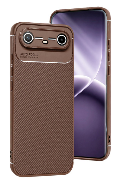 New Face Ilkestor Tecno Spark Slim 5g Auto Focus Carbon Cover (231522) - Brown