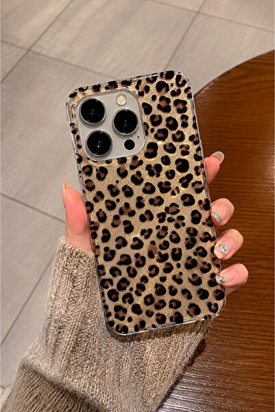 EDELFU iPhone 15 PRO MAX uyumlu - Aura Leopar (Kahverengi), (içten Baskılı), ...
