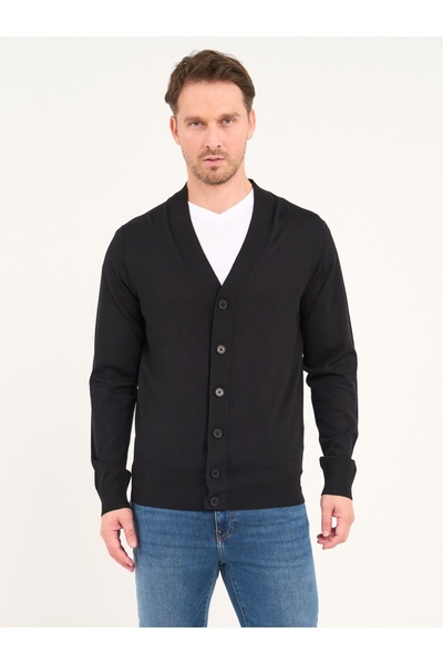 Lee Cooper - Pulover barbat cu maneca lunga si nasturi
