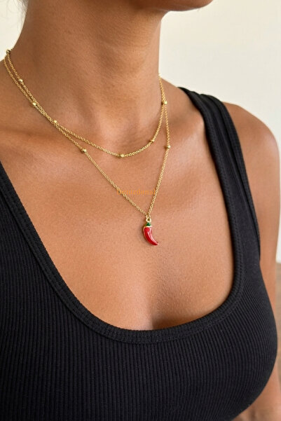 DENİZDENAL Pepper Necklace Cornicello