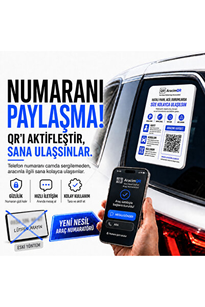 Genel Markalar AracımQR QR Kodlu Akıllı Araç Numaratörü – Telefon Numarası Pa...