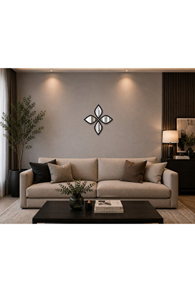 Numa Concept Duvar Dekoru Gümüş Pleksi & MDF Salon Ofis Ve Antre İçin Su Yolu Duvar Dekoru | 30x30 Cm