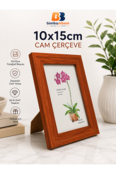 bimbambom Drveni okvir 10x15 cm, stilski dekorativni stakleni okvir
