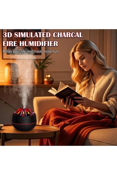 Bosphorus 2 قطعة من جهاز ترطيب الهواء بتصميم موقد مع إضاءة LED USB، موزع روائح عطرية، مبخرة، ضوء ليلي مع رذاذ، 300 مل، 10x10x10.3 سم، بني داكن