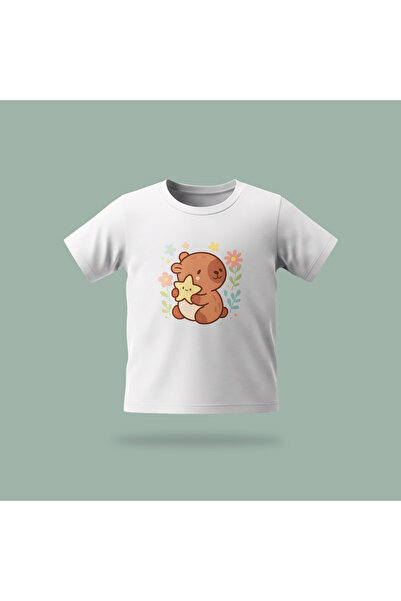 Erays Home Children's Capybara with Star Pattern Printed T-Shirt 100% Cotton ...