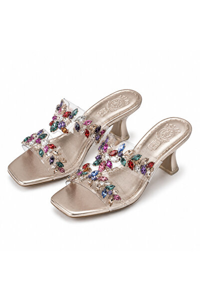 Generic Brand Comfortable Women's Home Shoes with Shiny Iridescent Crystal St...