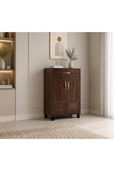 Palma homez Malaysian Brown Chest of Drawers with 2 Doors and Top Drawer 100X...