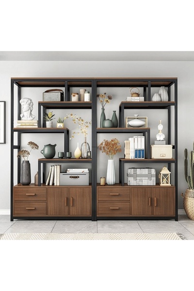 kold concept KC-0156 Ahşap Dolap Seti, Modern Saklama ve Kitaplık Ünitesi