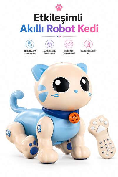 welcomein Etkileşimli Akıllı Robot Kedi Kumandalı Hareketli Sesli Dans Dokunm...