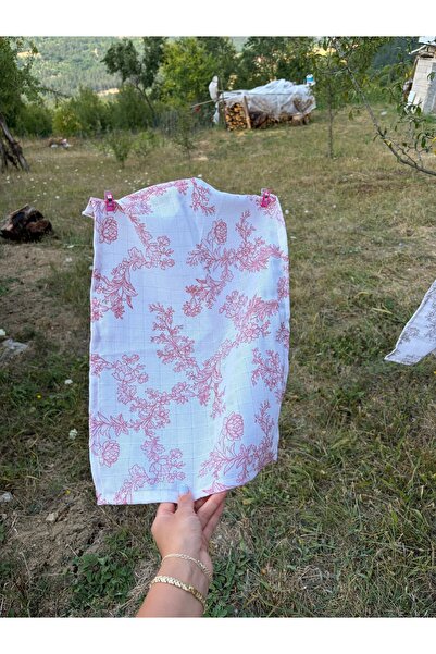 ToffyStore Red Patterned Muslin Kitchen Towel