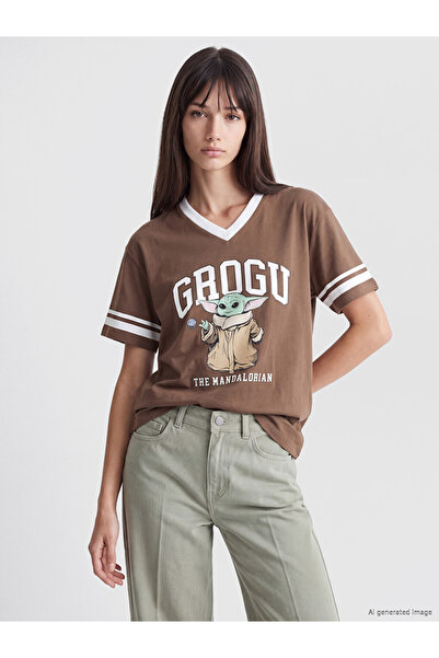LC Waikiki I Grogu Printed Loose Fit Women's T-Shirt from Freezen Store