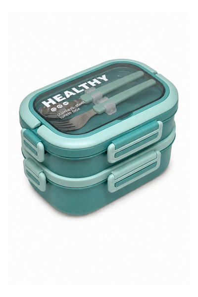Meturas 1650 ml 2-Tier 3-Compartment Stainless Steel Lunch Box, Lunch Box wit...