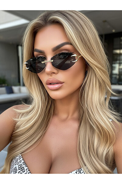 Take Two By Styli Rimless Hexagon Shades Sunglasses