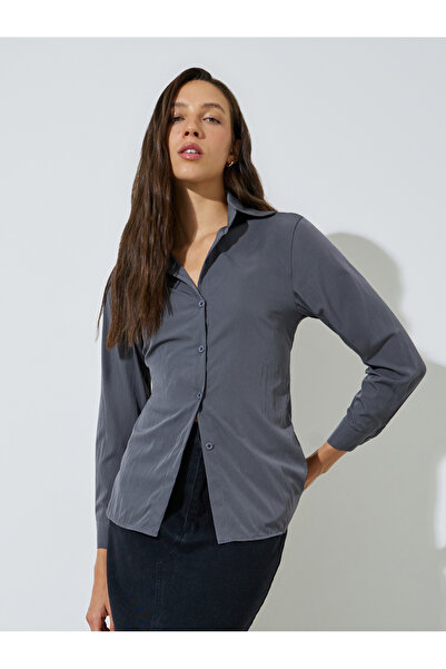 Styli Grey Solid Long Sleeves Shirt