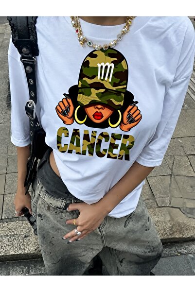 Generic Brand Camouflage Cancer Zodiac Girl Design,crew neck,women's t-shirt,...