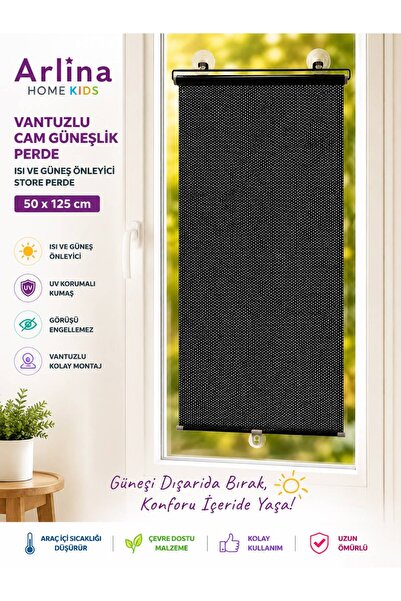 Arlina Home Kids Sun Protection Adjustable Window Curtain with Suction Cup, C...