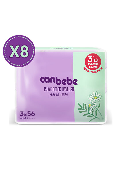 Canbebe Islak Havlu 3x56 lı x 8 Adet (1344 Yaprak)
