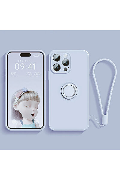 Choice iPhone17 Purple Liquid Silicone Ring Stand Magnetic Case for iPhone 17...