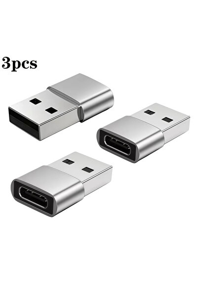 Choice Silver(3pcs) USB to USB-C Adapter USB-C Converter USB-C Female to USB ...