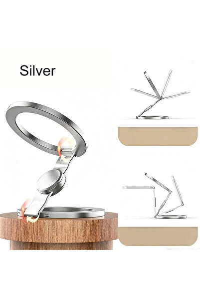 Choice Silver KEBIDUMEI Portable Magnetic Phone Ring Holder Double-sided Rota...