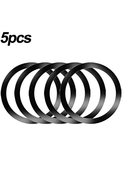 Choice15 Black-A 5Pcs Stainless Steel Universal Magnetic Metal Plate Ring For...