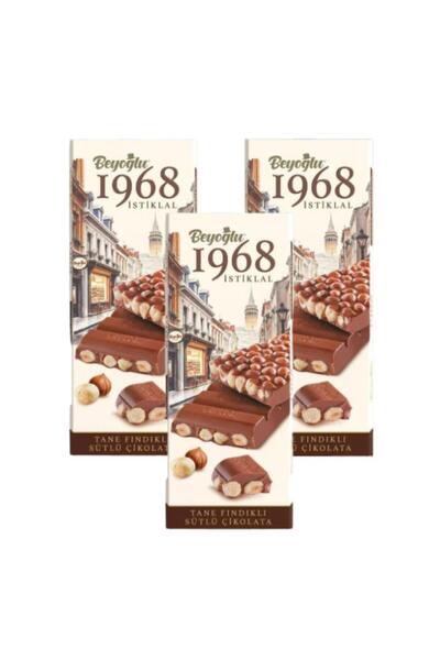 Beyoğlu Çikolata 1968 İstiklal Bol Sütlü Fındıklı Çikolata 95gr x3