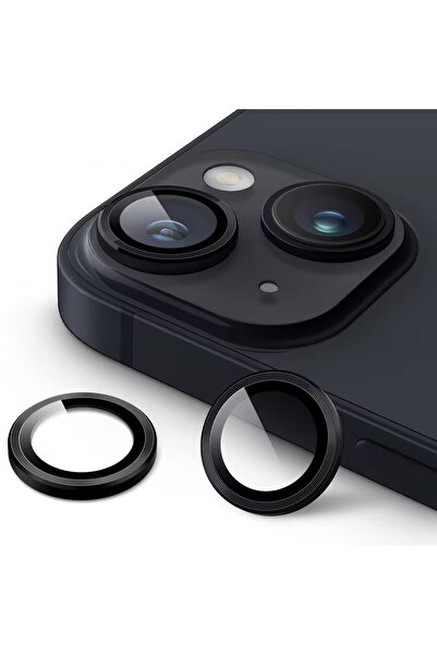Choice11 Black Ring Cover iPhone 16 (2Pcs) Black Silver Tempered Glass Camera...