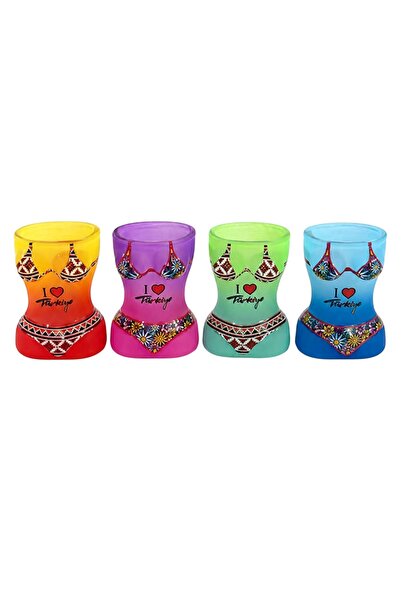 HEDİYE FİKRİ Women's Body Designed Glass Shot Glass I Love Turkey Decorative ...