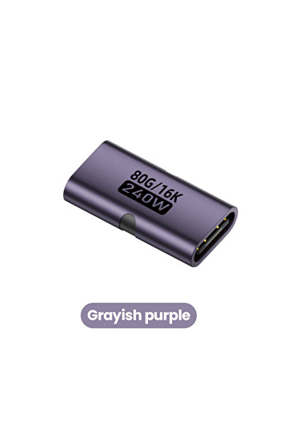 choice2 Gray Purple PD3.1 240W USB Type C To Type C Adapter Female To Female ...