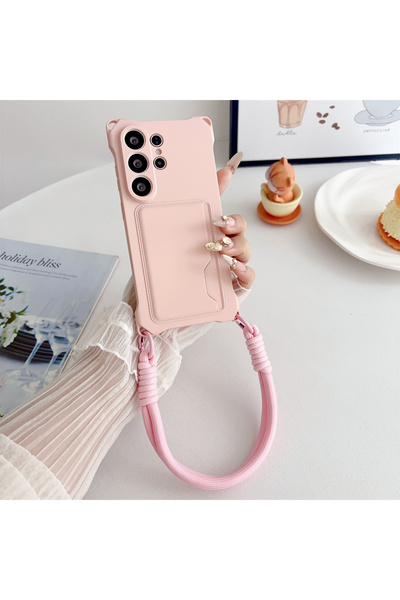Choice79 Galaxy S26 Pink Wrist Strap Wallet Card Holder Phone Case for S26 S2...