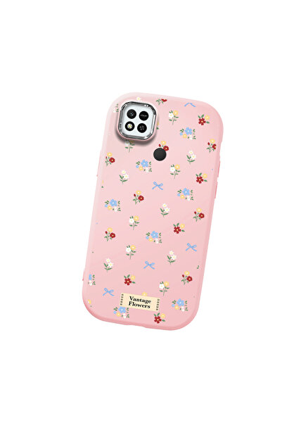 SLIMFELT Redmi 9C/10A Uyumlu Vintage Küçük Çiçek ve Kurdele Desenli Silikon K...