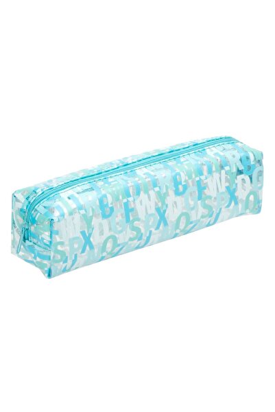 Zâna Casei Penar transparent tip tub cu litere albastre și sclipici 21x5.5x6cm