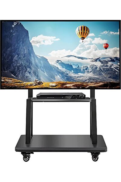 WISFOR Rolling TV Stand, Portable TV Cart with Wheels Heavy Duty TV Stand for...