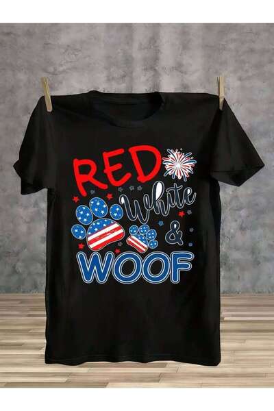 4CR Patriotic Paw Print Graphic Men's T-Shirt, Great Choice Date, Work From H...
