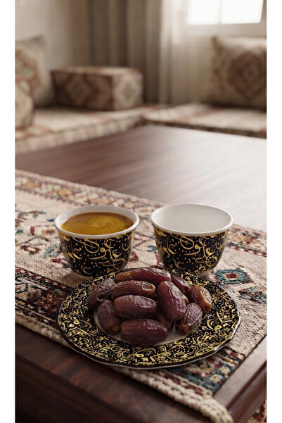 AR HOME 14 Piece Porcelain Arabic Cawa Set+ Small Data Plate