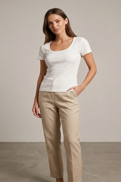 Giyim Dünyası Women's Square Neck Camisole Body Ecru