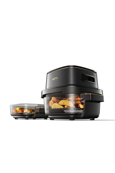 MOVA Friteuză cu aer cald AeroGlass AF 20 Pro 4 L+2.5 L, 1700 W, 8 programe p...