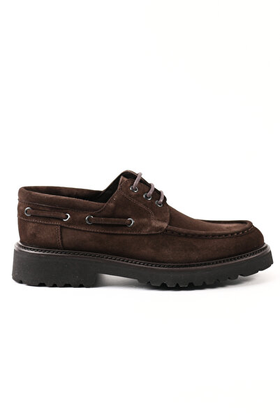 Tuna Eva Sole Brown Genuine Leather Lace-Up Casual Men's Shoes - E4855