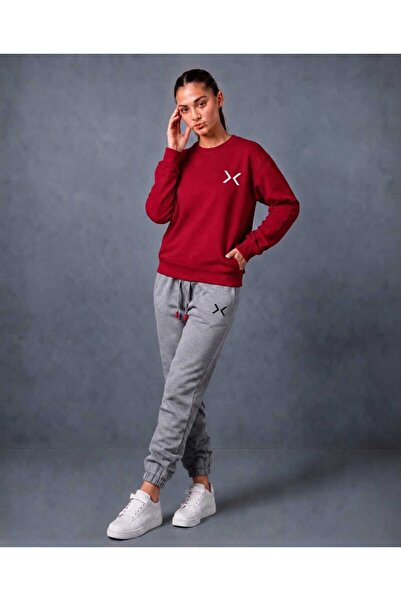 CLOTHES33 Zero Collar Sweat Suit 2-Piece Combination Winter Shardooned X Prin...
