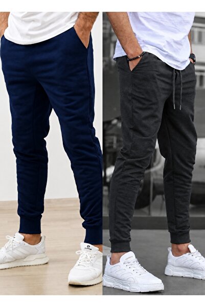 TORUK MAKTO Set de 2 pantaloni de trening unisex cu tiv cu nervuri Jogger, cu...