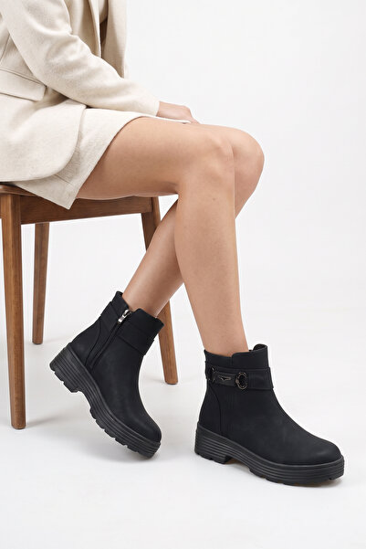 DefHeel'e Women's Boots with Side Buckle and Zipper R15D102