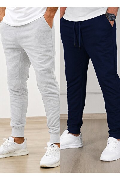 TORUK MAKTO Set de 2 pantaloni de trening unisex cu tiv cu nervuri Jogger, cu...
