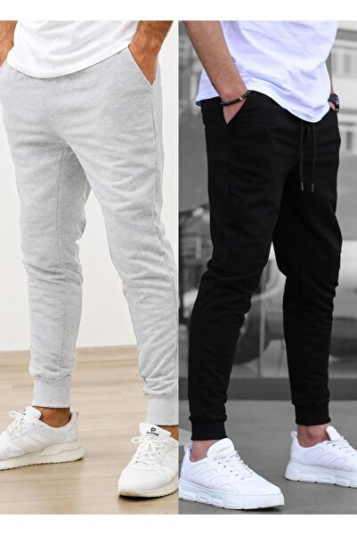 TORUK MAKTO Set de 2 pantaloni de trening unisex cu tiv cu nervuri Jogger, cu...
